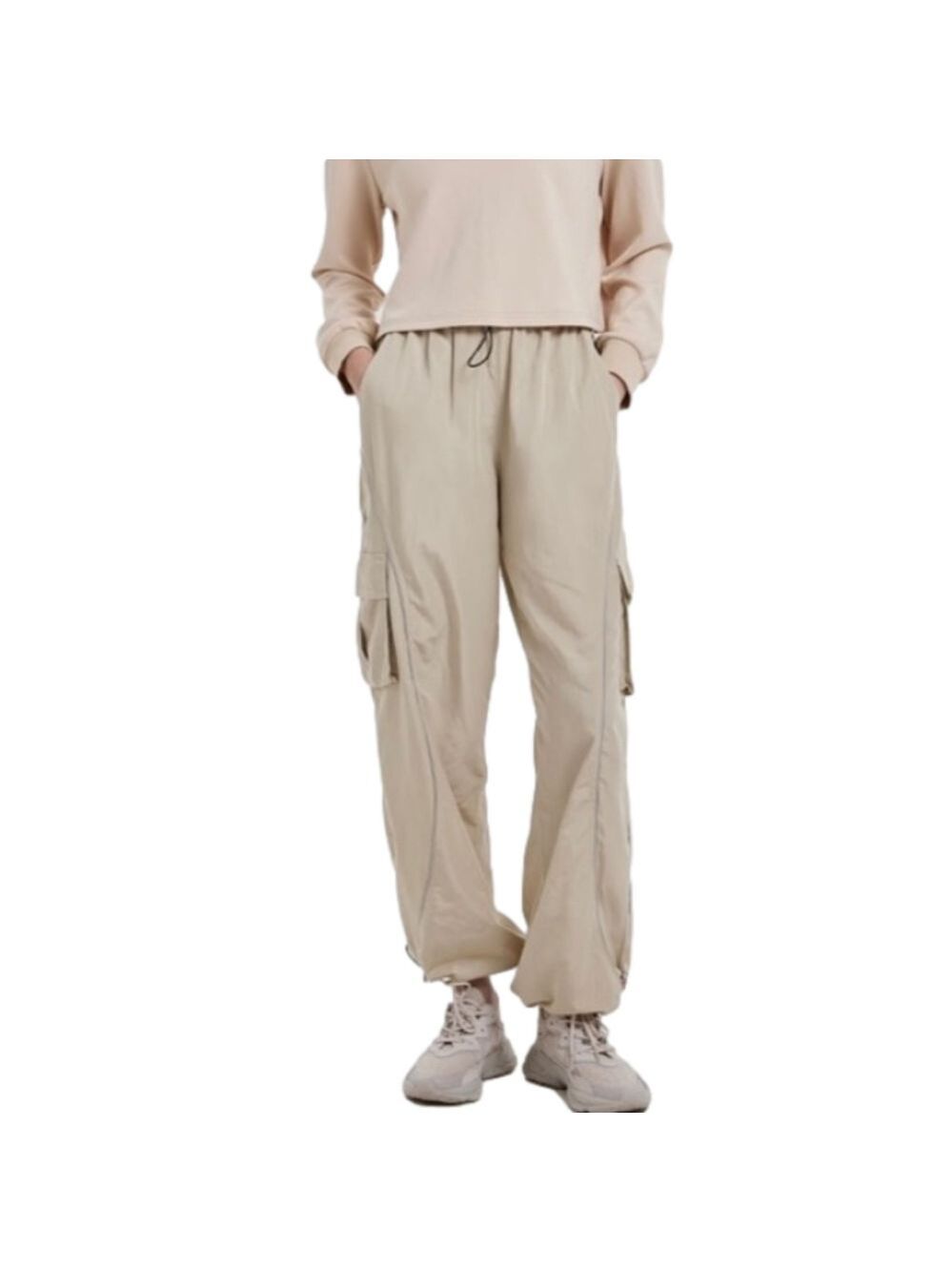 LIT Tan Parachute Drawstring Joggers